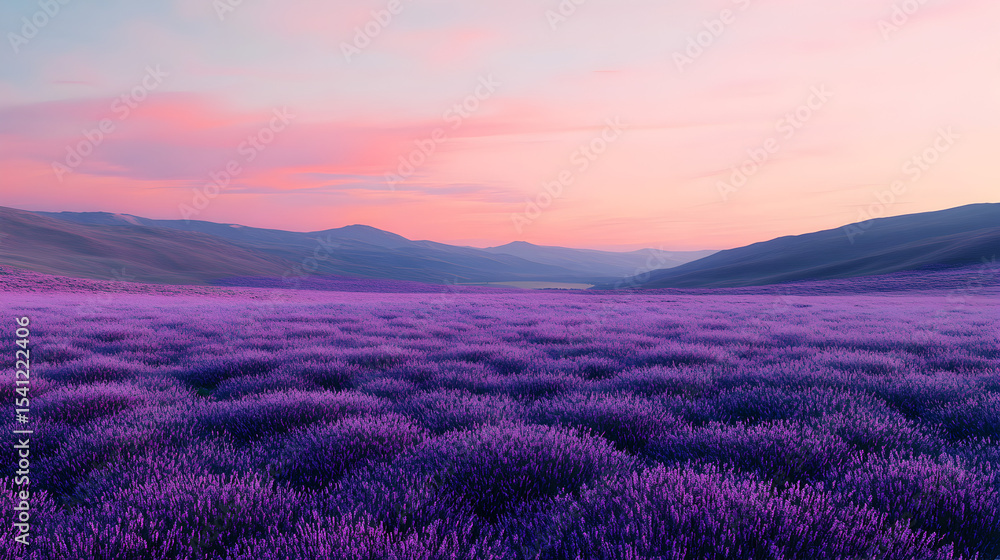 Fototapeta premium Lavender field at sunset landscape