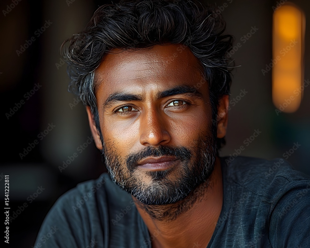 Fototapeta premium Thoughtful Indian therapist in calm portrait
