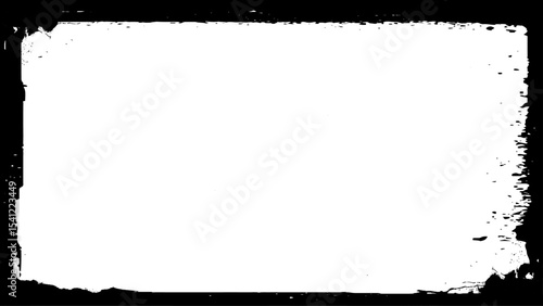 Abstract Decorative Black & White Photo Frame. Type Text Inside, Clipping Mask.  Vector Design.