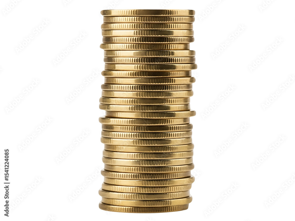 Gold Coins Stacked Isolated on Transparent Background – Wealth, Investment, and Financial Growth Concept Gold Coins Stacked Isolated on Transparent Background – Wealth, Investment, and Financial Growth Concept