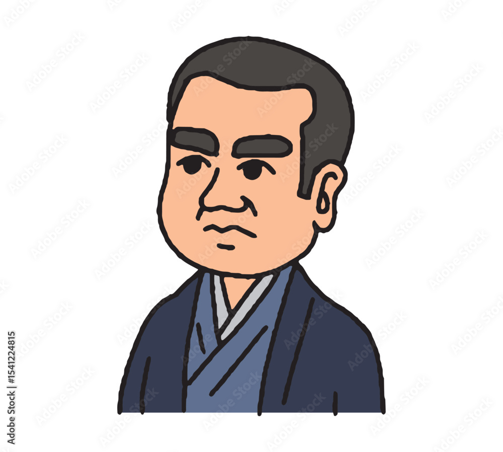 幕末に活躍した男性の手描きイラスト 幕末に活躍した男性の手描きイラスト