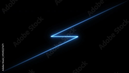 Wallpaper Mural Glowing neon lines streaming across on the screen diagonally. Straight neon laser line color blue on black background. 4k resolution video Torontodigital.ca