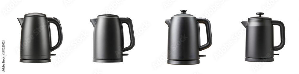 A set of sleek modern black electric kettles for the kitchen long title A collection of stylish high performance black electric kettles designed for A set of sleek modern black electric kettles for the kitchen long title A collection of stylish high performance black electric kettles designed for