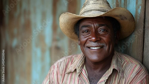 Happy Senior Farmer Cuba Portrait.