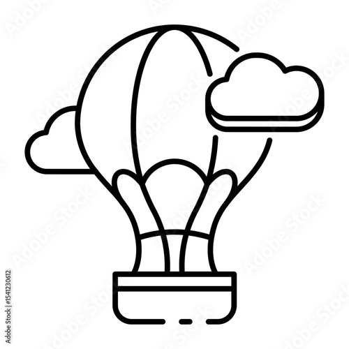 This Air balloon icon is suitable for Transportation, Travel and Tourism, etc