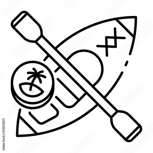 This Kayak icon is suitable for Transportation, Travel and Tourism, etc
