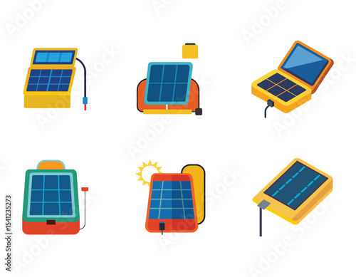 portable solar panel charger  icon silhouette vector illustration