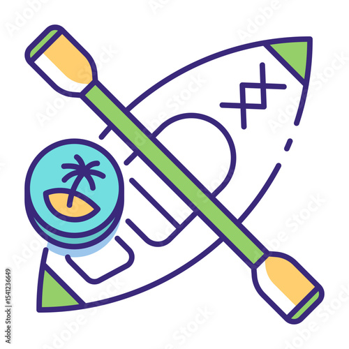 This Kayak icon is suitable for Transportation, Travel and Tourism, etc