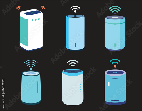 smart air purifier icon silhouette vector illustration