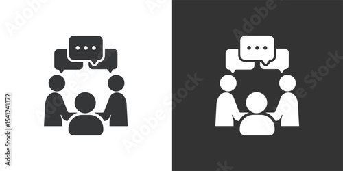 Discussion icon. Solid glyph series icon
