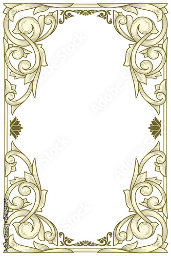 Decorative ornate retro floral blank frame template