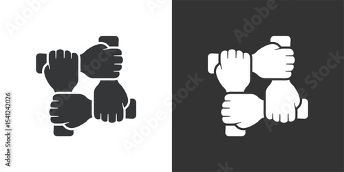 Hand together icon. Solid glyph series icon