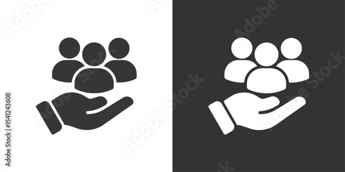 Social responsibility icon. Solid glyph series icon