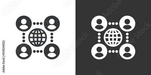 Social network icon. Solid glyph series icon