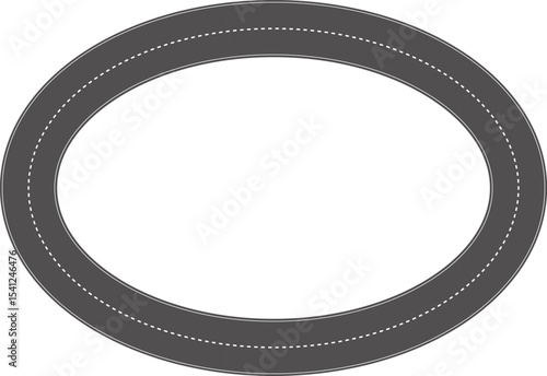 Wavy Curved Road. Top view. Flat vector illustration isolated on white background.