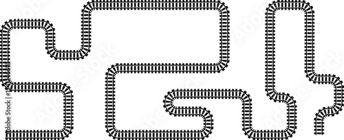 Wavy Curved Road. Top view. Flat vector illustration isolated on white background.