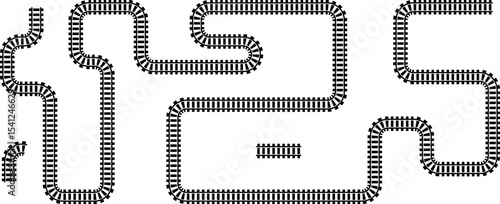 Wavy Curved Road. Top view. Flat vector illustration isolated on white background.