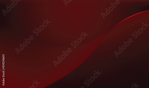 Abstract curve and wave on red background