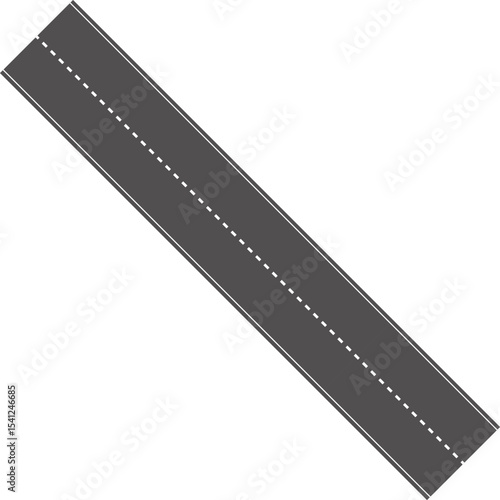 Wavy Curved Road. Top view. Flat vector illustration isolated on white background.
