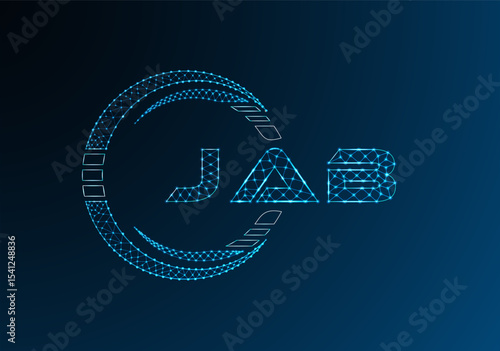 JAB low poly letter logo vector design. JAB lower poly logo design. Low poly logo.