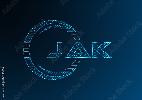 JAK low poly letter logo vector design. JAK lower poly logo design. Low poly logo.