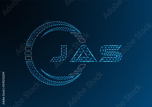 JAS low poly letter logo vector design. JAS lower poly logo design. Low poly logo.