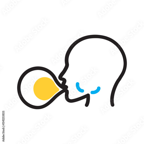 Vector multi color icon for Bubblegum