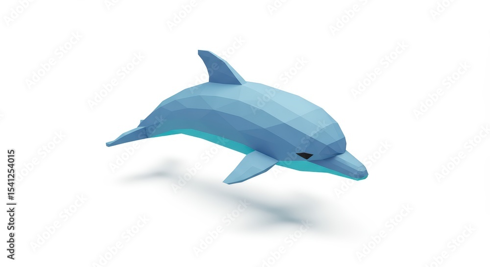 Obraz premium Low Poly Dolphin 3D Model: Aquatic Animal Design
