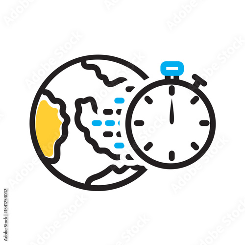 Vector multi color icon for Time zone