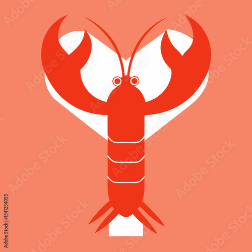 Red lobster heart design illustration