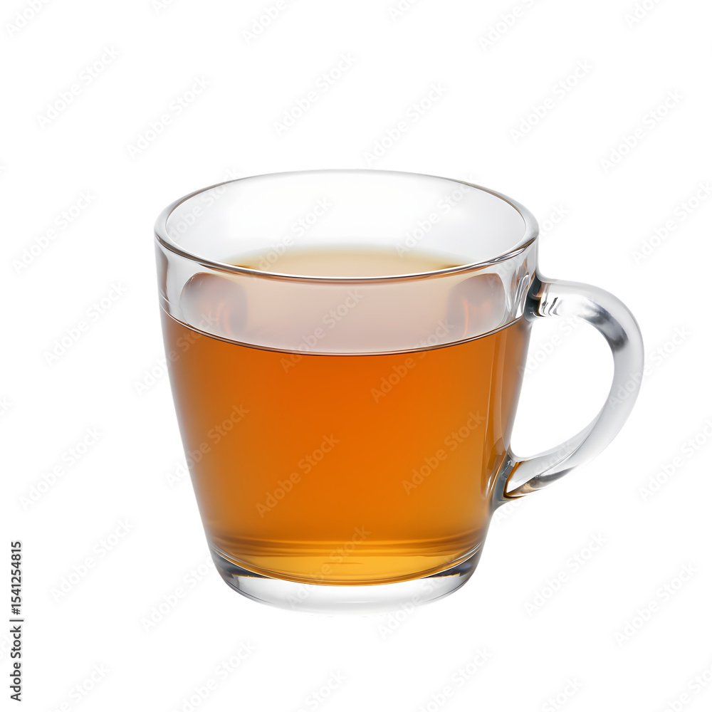A Clear Glass Mug Filled with AmberColored Tea isolated on transparent bacckground A Clear Glass Mug Filled with AmberColored Tea isolated on transparent bacckground