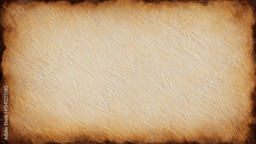 A parchment paper texture with a distressed and aged look and a dark brown border frame effect