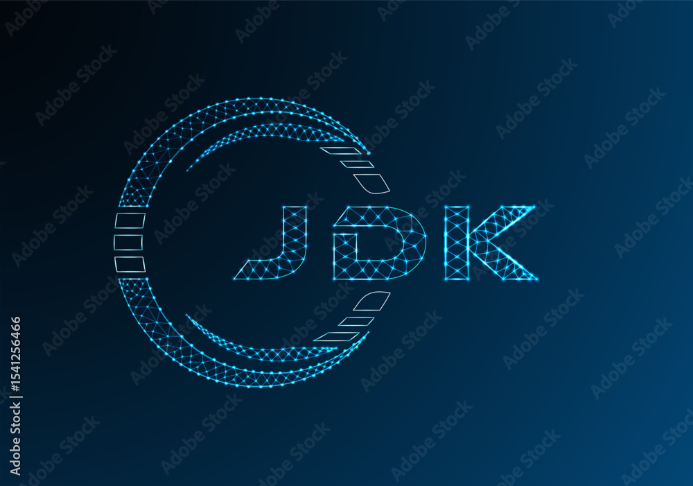 Naklejka premium JDK low poly letter logo vector design. JDK lower poly logo design. Low poly logo.