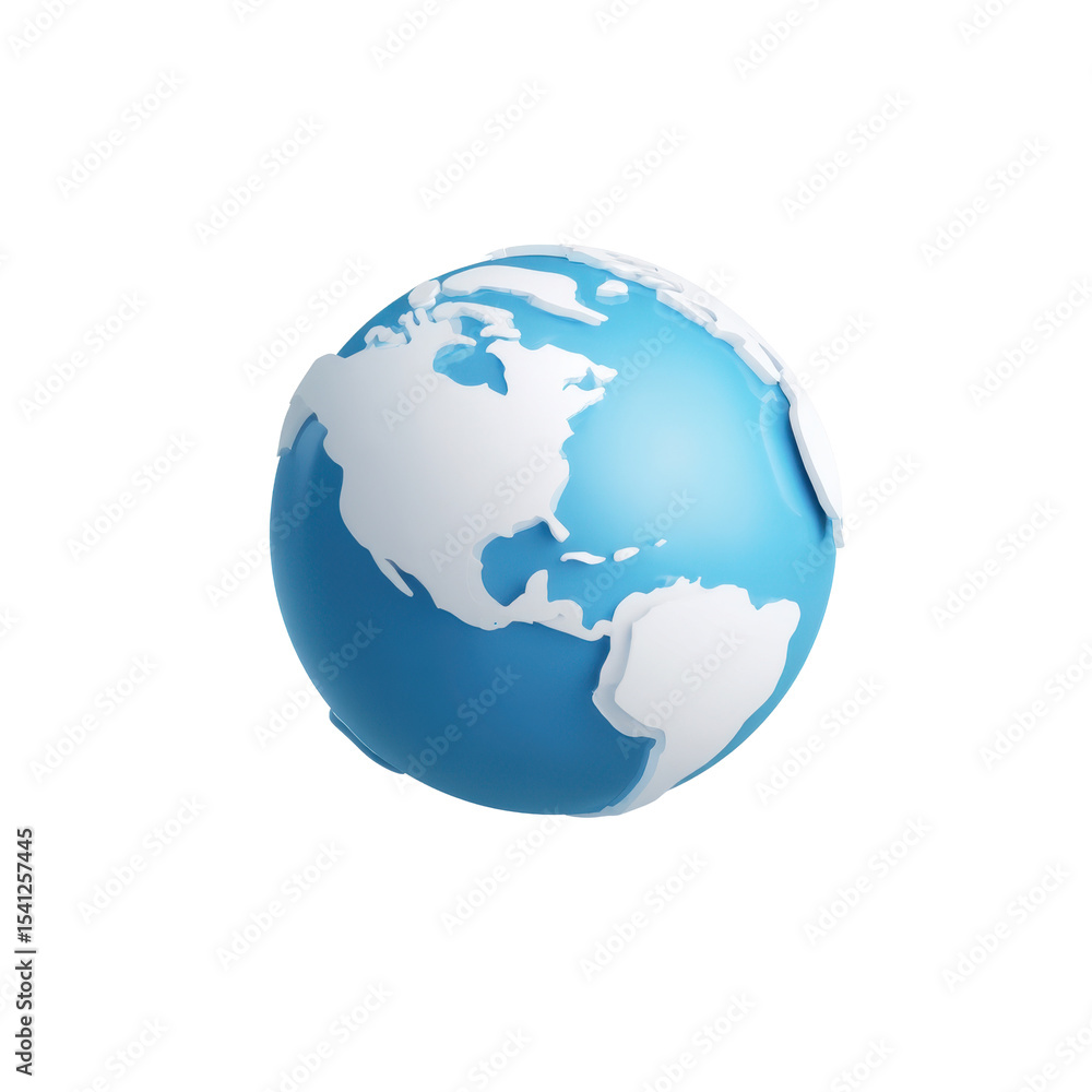 Fototapeta premium A Captivating Transparent PNG Icon of a 3D Globe Illustrating the Beauty and Wonder of Our World