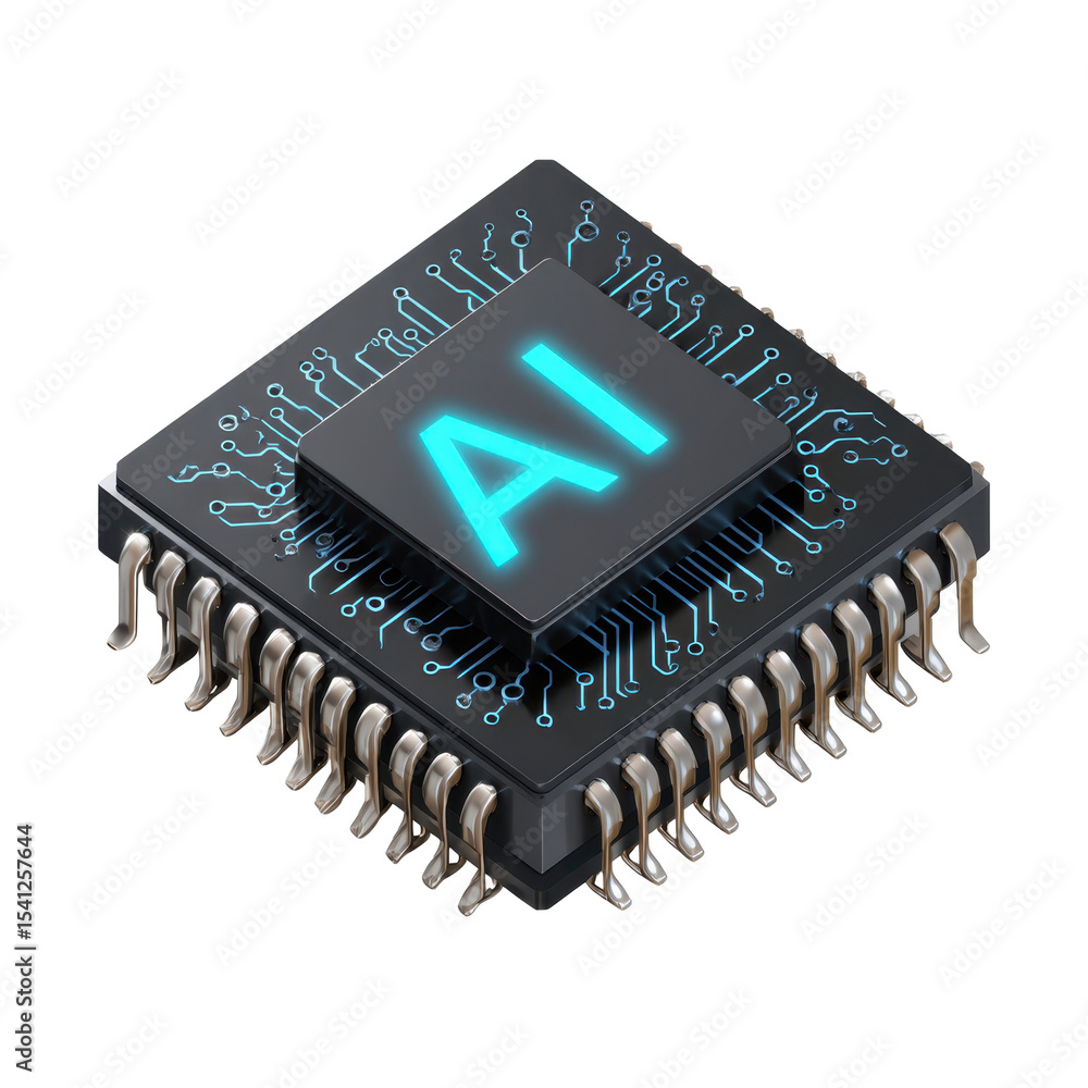 Isometric 3D Style AI Microchip Icon With Transparent Background Clean PNG for Web Designs and Applications Projects Isometric 3D Style AI Microchip Icon With Transparent Background Clean PNG for Web Designs and Applications Projects