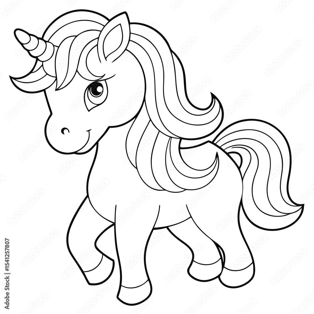 Fototapeta premium Cute running cartoon pony vector illustration