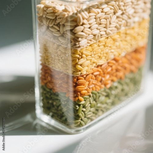 Layered Grains in a Clear Container