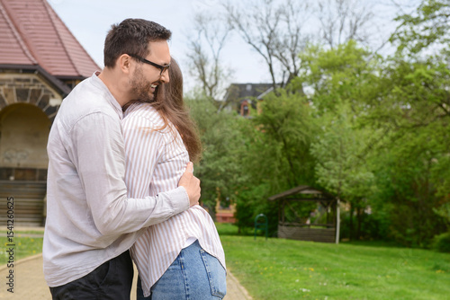 Beautiful loving couple hug...