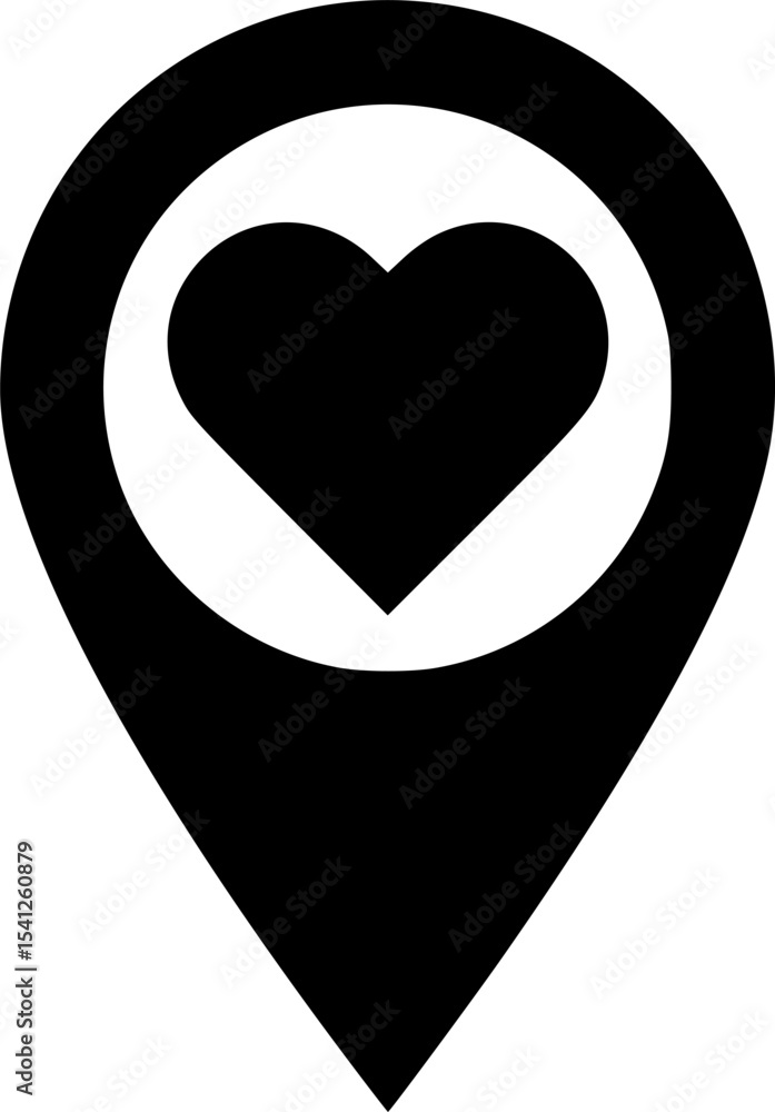 Fototapeta premium location pin heart icon vector illustration