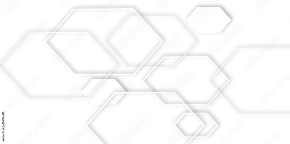 clean white background featuring overlapping hexagons, creating a modern and clean design element effect clean white background featuring overlapping hexagons, creating a modern and clean design element effect
