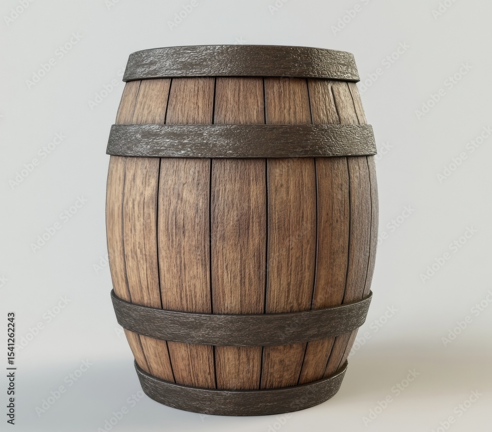 Fototapeta premium wooden barrel isolated on white