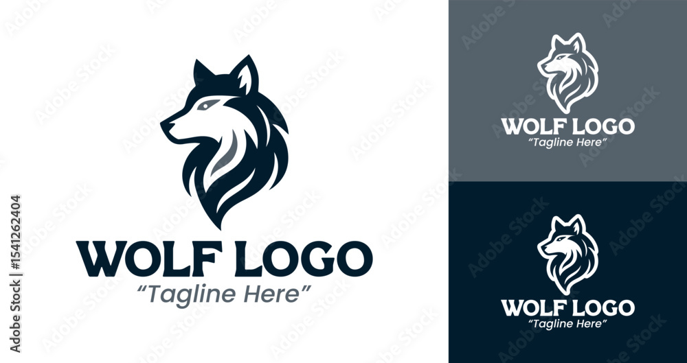 Obraz premium Elegant and Strong Wolf Logo Design for Business and Branding