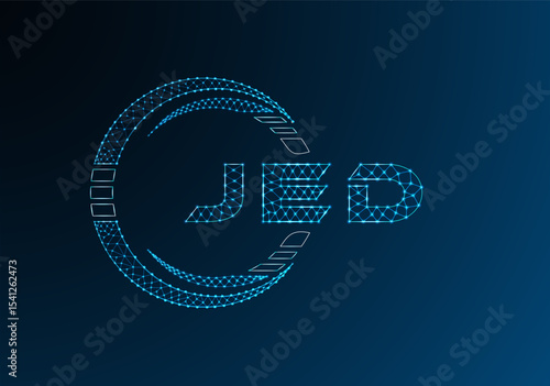 JED low poly letter logo vector design. JED lower poly logo design. Low poly logo.