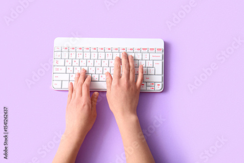 Female hands with modern co...