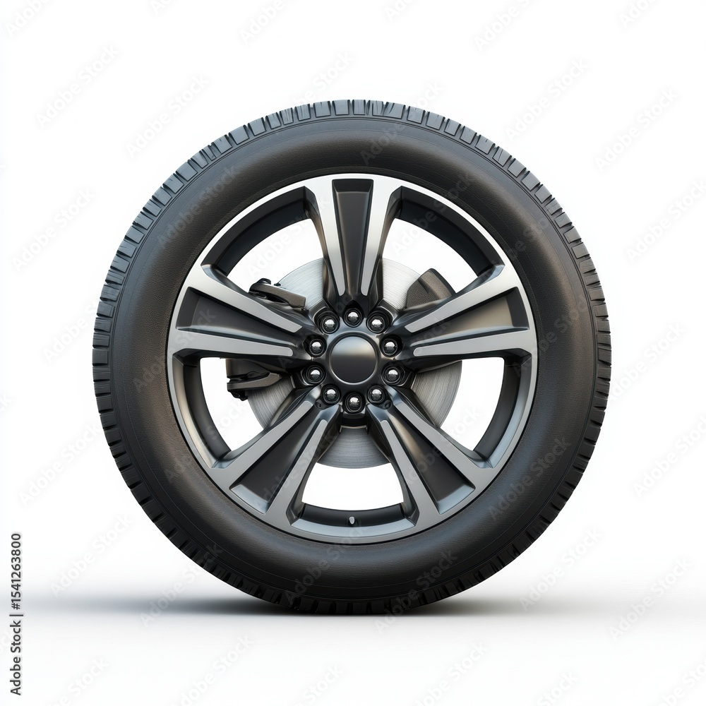Obraz premium car wheel isolated on white