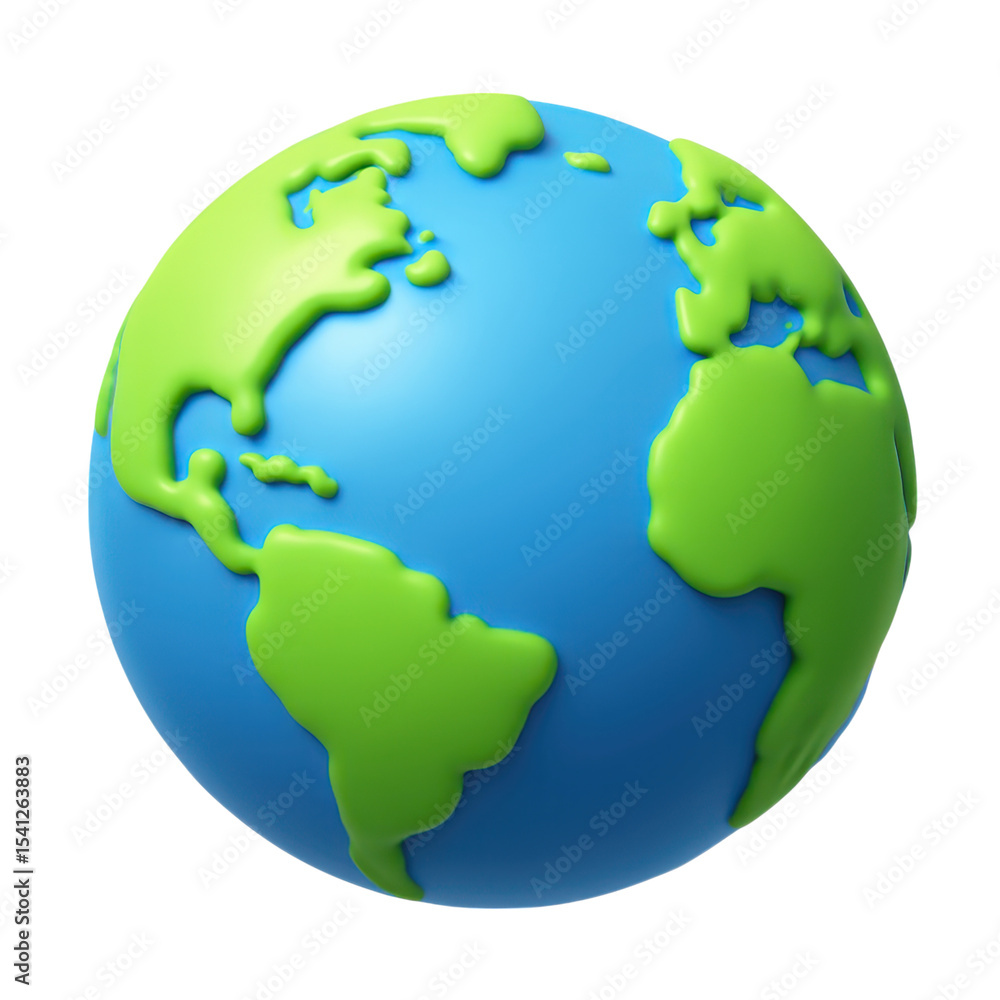Fototapeta premium A detailed 3D rendering of the Earth globe long title A highly detailed and colorful 3D rendering of the planet Earth showcasing the