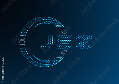 JEZ low poly letter logo vector design. JEZ lower poly logo design. Low poly logo.