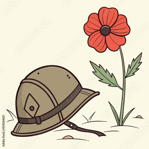 White isolated snail on a flower wearing a hard hat, a symbol of protection