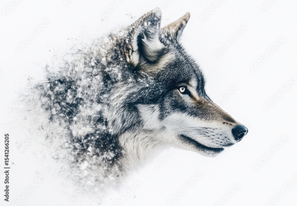 Fototapeta premium wolf in the snow