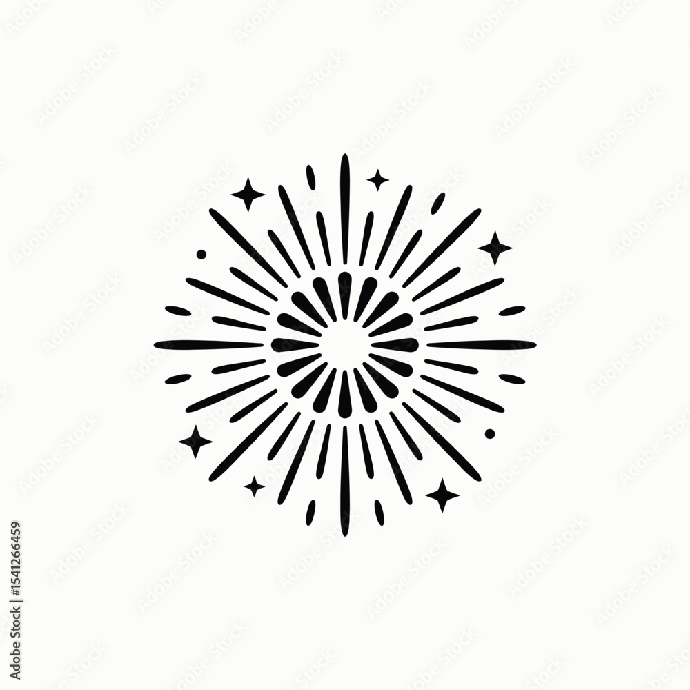 Obraz premium Simple black fireworks burst design element